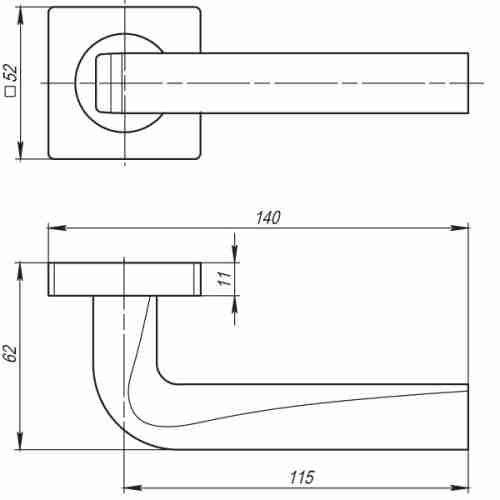 Комплект на 6 дверей - Ручка дверная межкомнатная Armadillo KEA SQ001-21SN-3 матовый никель